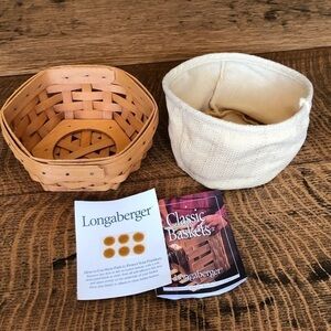 Longaberger Small Hexagon Handwoven Basket Fabric Liner
